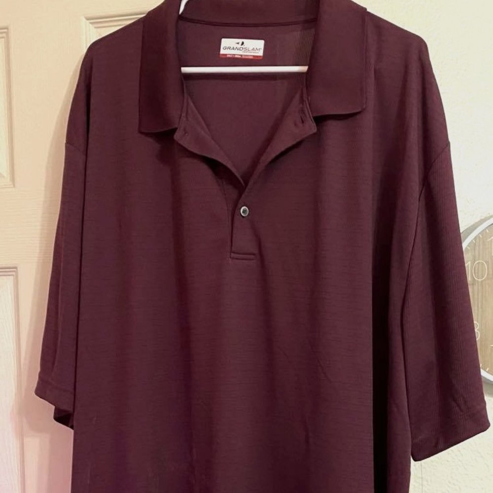 Men's 3XLT Grand Slam Polo Shirt, maroon
